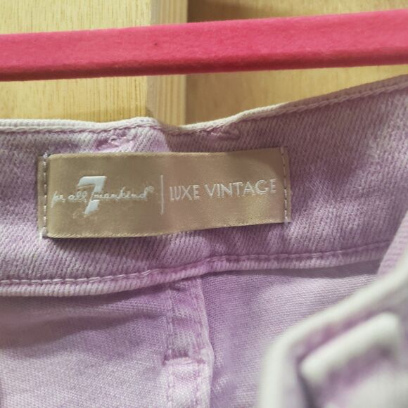 7 for all Mankind Women's Monroe cutoff jeans shorts -size 26 color-pink - Picture 6 of 6